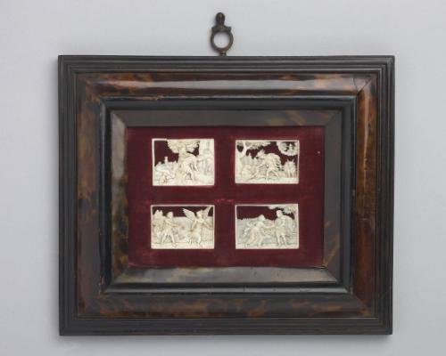 Narcissus at the Fountain, Neptune and Coronis, Atalanta and Meleager, Mercury and Argos (set of four reliefs)