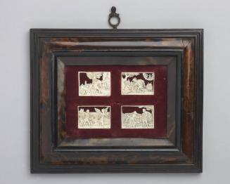 Narcissus at the Fountain, Neptune and Coronis, Atalanta and Meleager, Mercury and Argos (set of four reliefs)