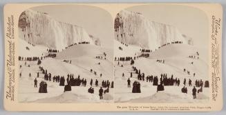 The Great Mountain of frozen Spray, below the ice-bound American Falls, Niagara Falls