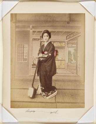Woman with a Samisen (recto); Pine Tree at JeJe Near Otsu (verso)