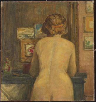 Standing nude, from the back